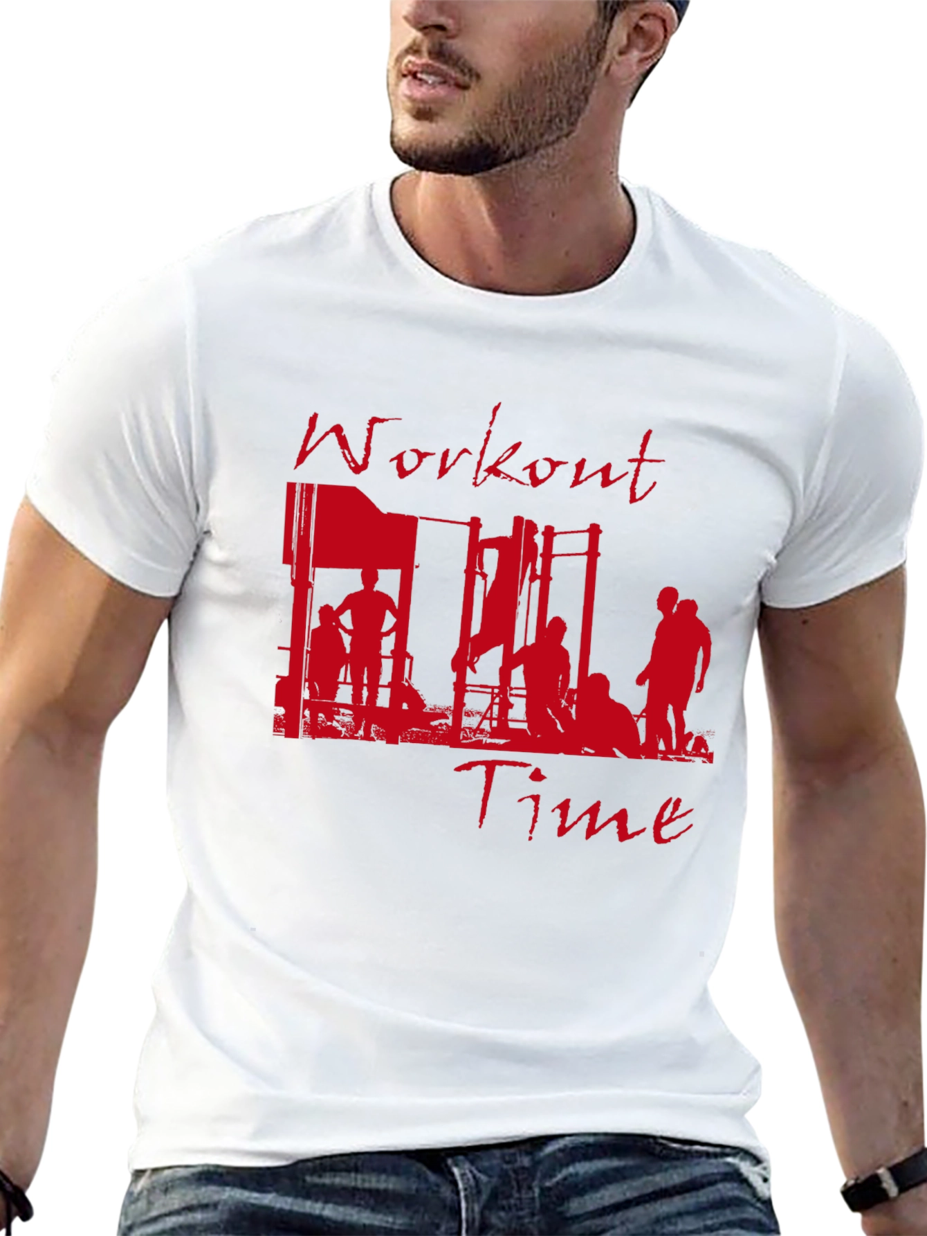 Workout Time Graphic Tee - Gym Motivation Shirt