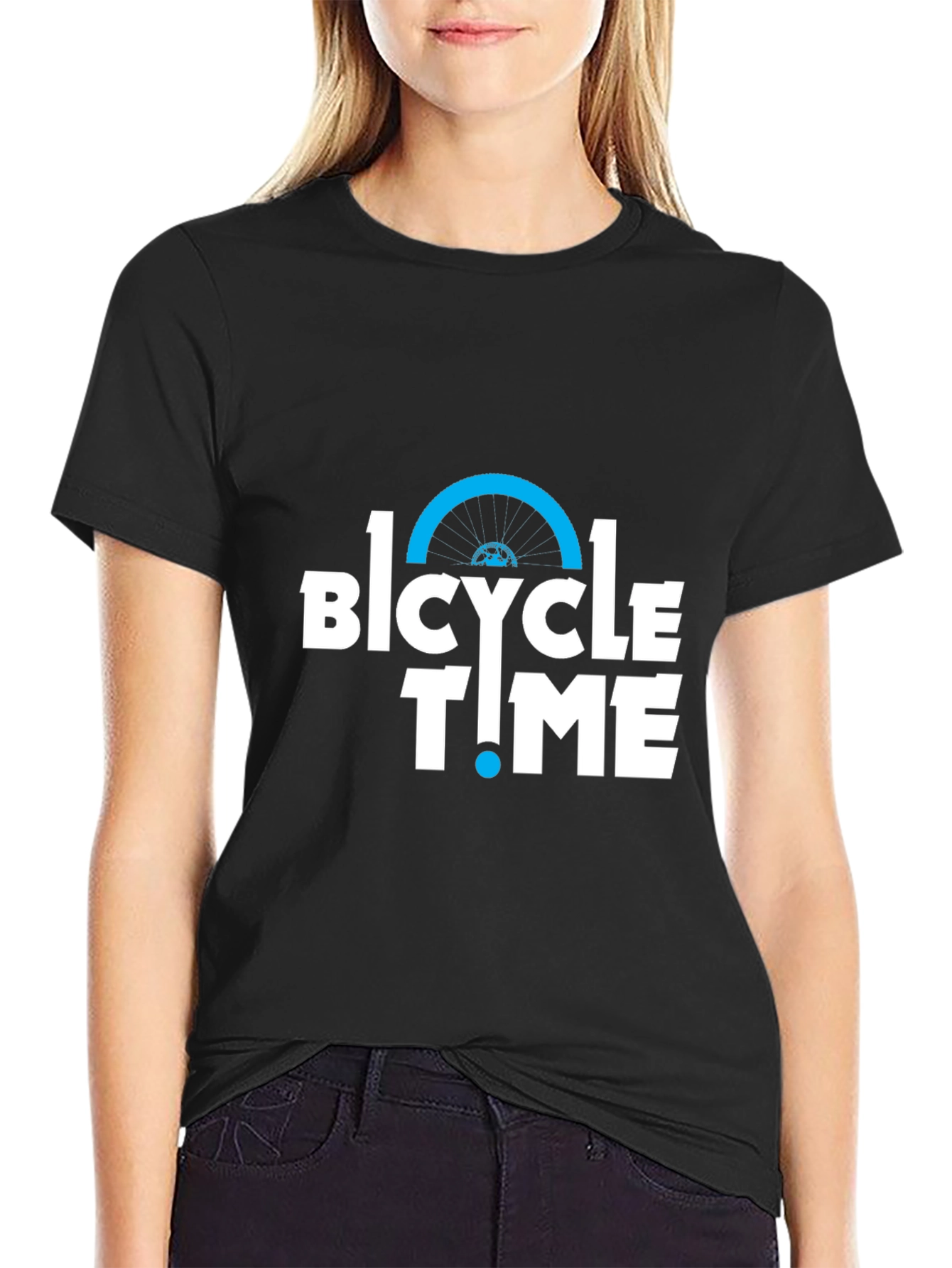 Bicycle Time Graphic Tee - Black Cotton T-Shirt