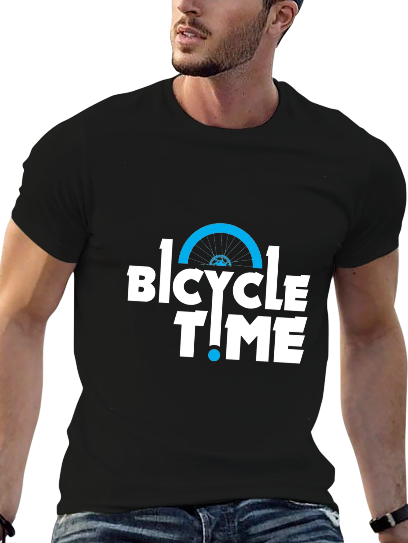 Bicycle Time Graphic Tee - Black Cotton T-Shirt