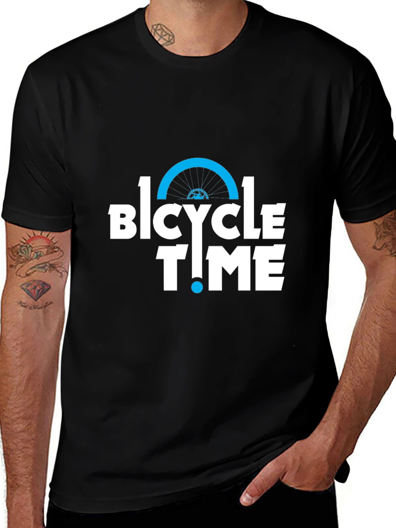 Bicycle Time Graphic Tee - Black Cotton T-Shirt