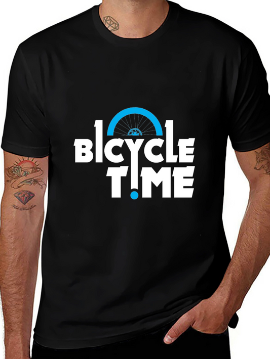 Bicycle Time Graphic Tee - Black Cotton T-Shirt