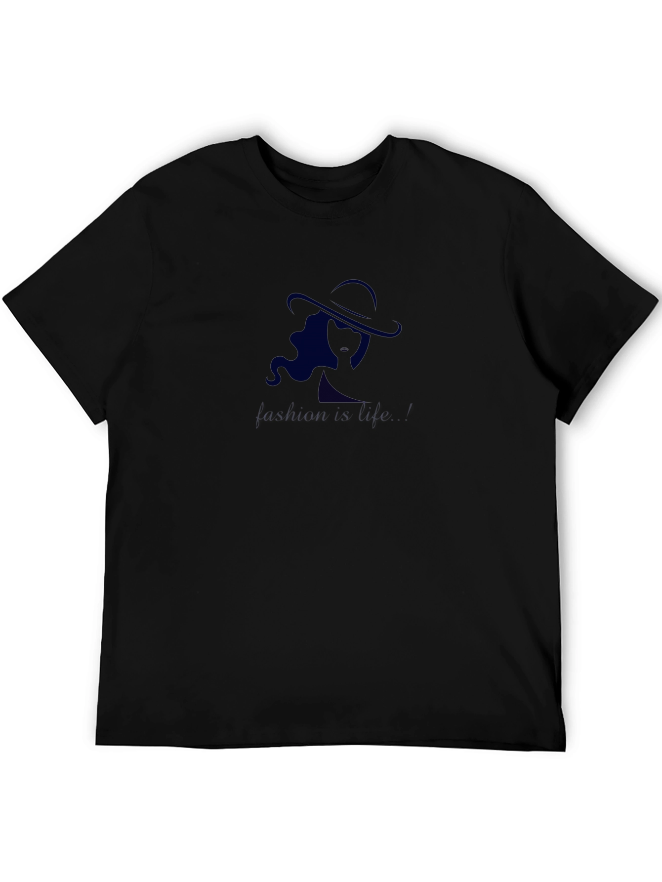 Stylish Black T-Shirt with Lady Silhouette Design