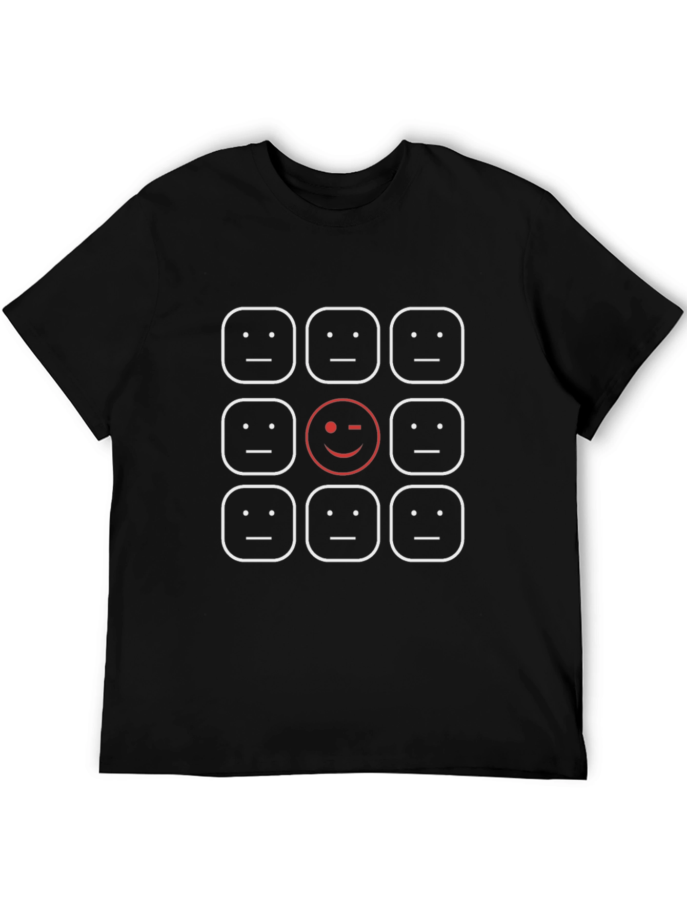 Unique Expression T-Shirt - Funny Mood Squares Graphic Tee