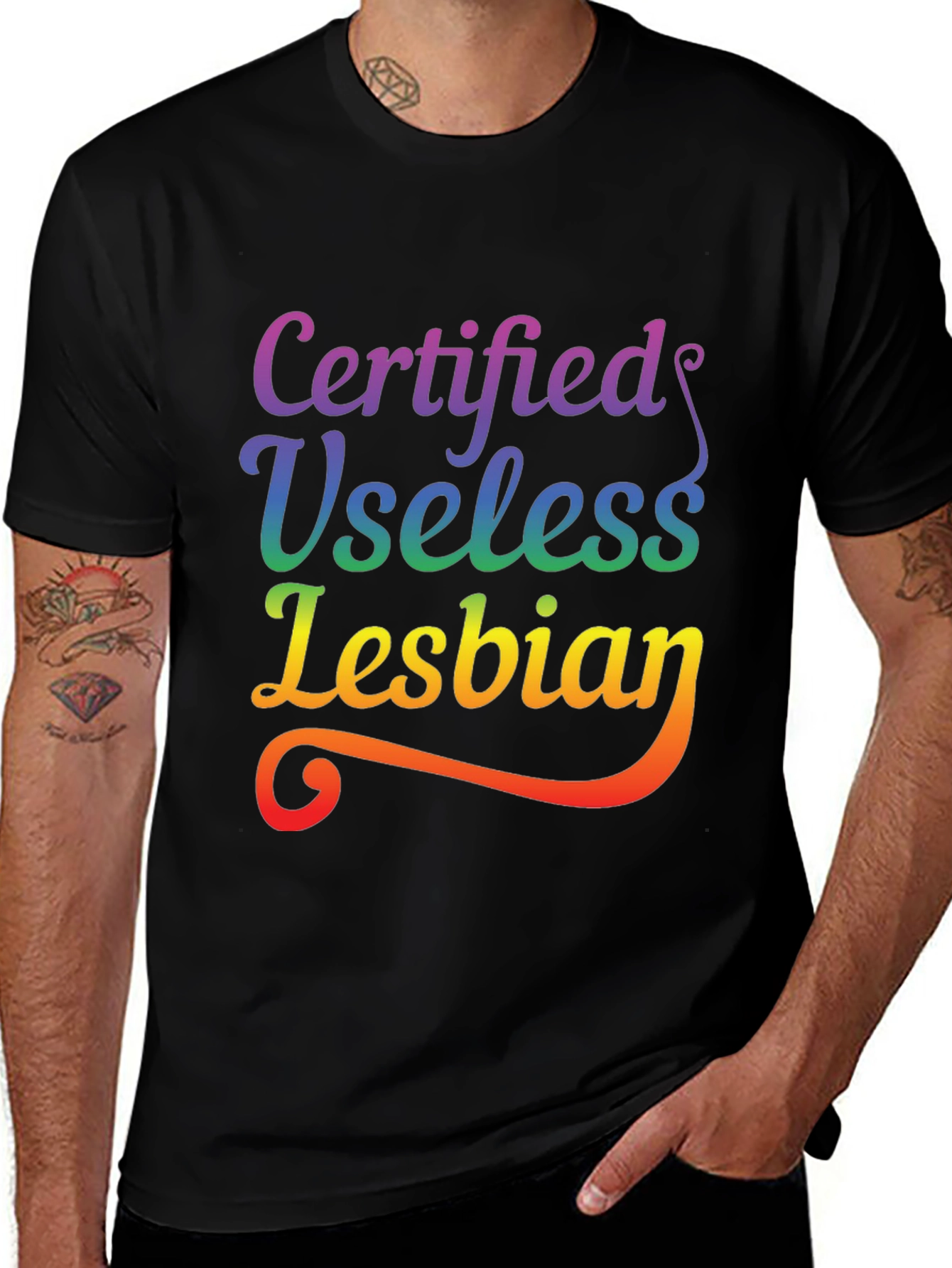 Certified Useless Lesbian Pride T-Shirt