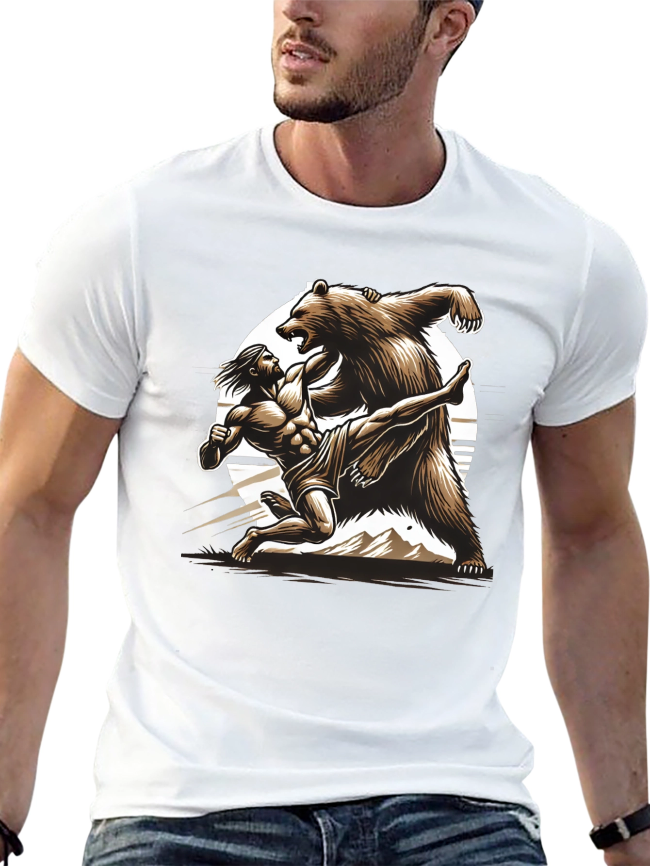 Man Vs Bear Graphic T-Shirt