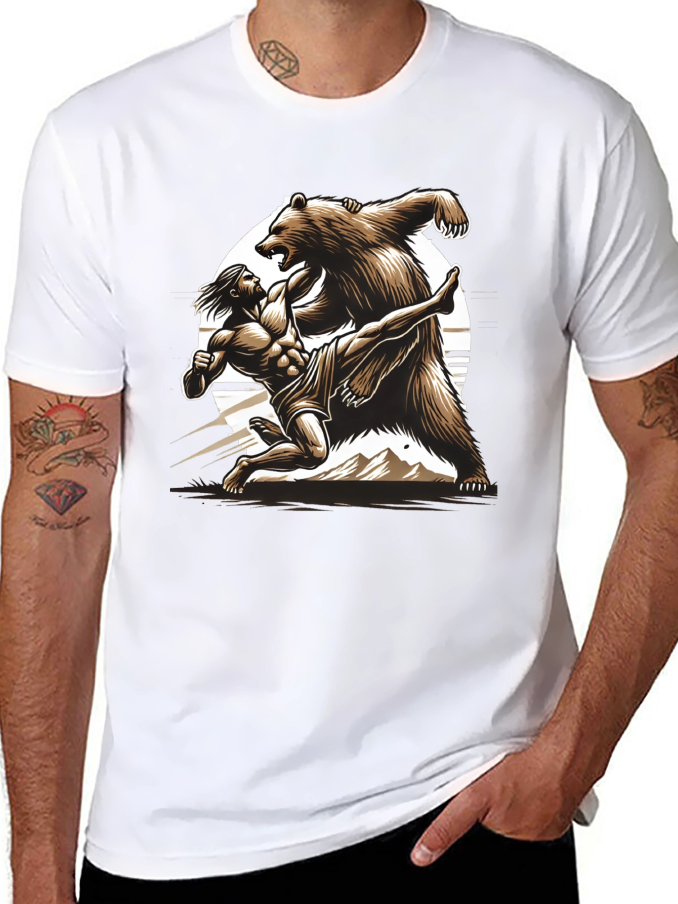 Man Vs Bear Graphic T-Shirt