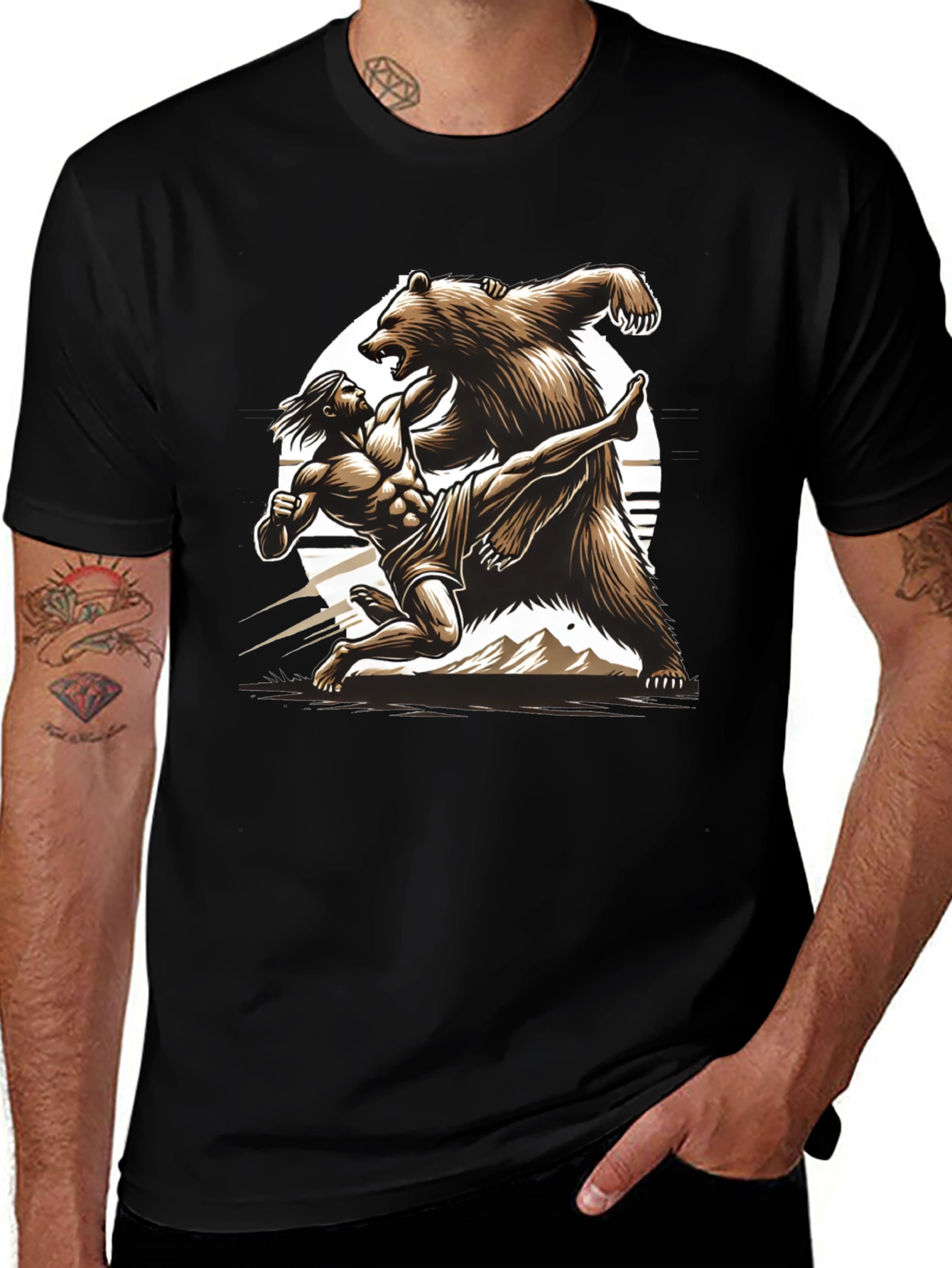 Man Vs Bear Graphic T-Shirt