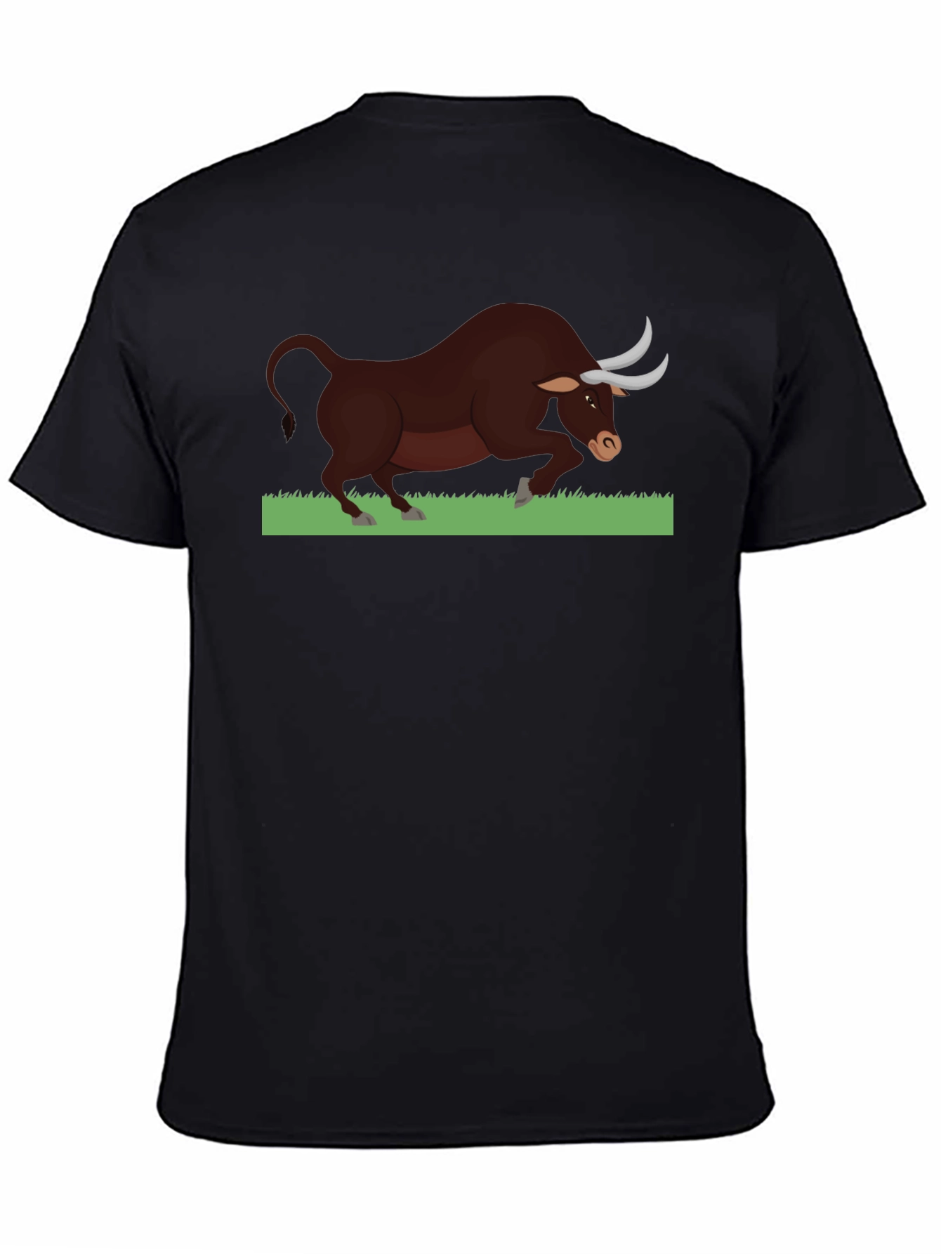 Bull Graphic Tee - Black Cotton Comfort