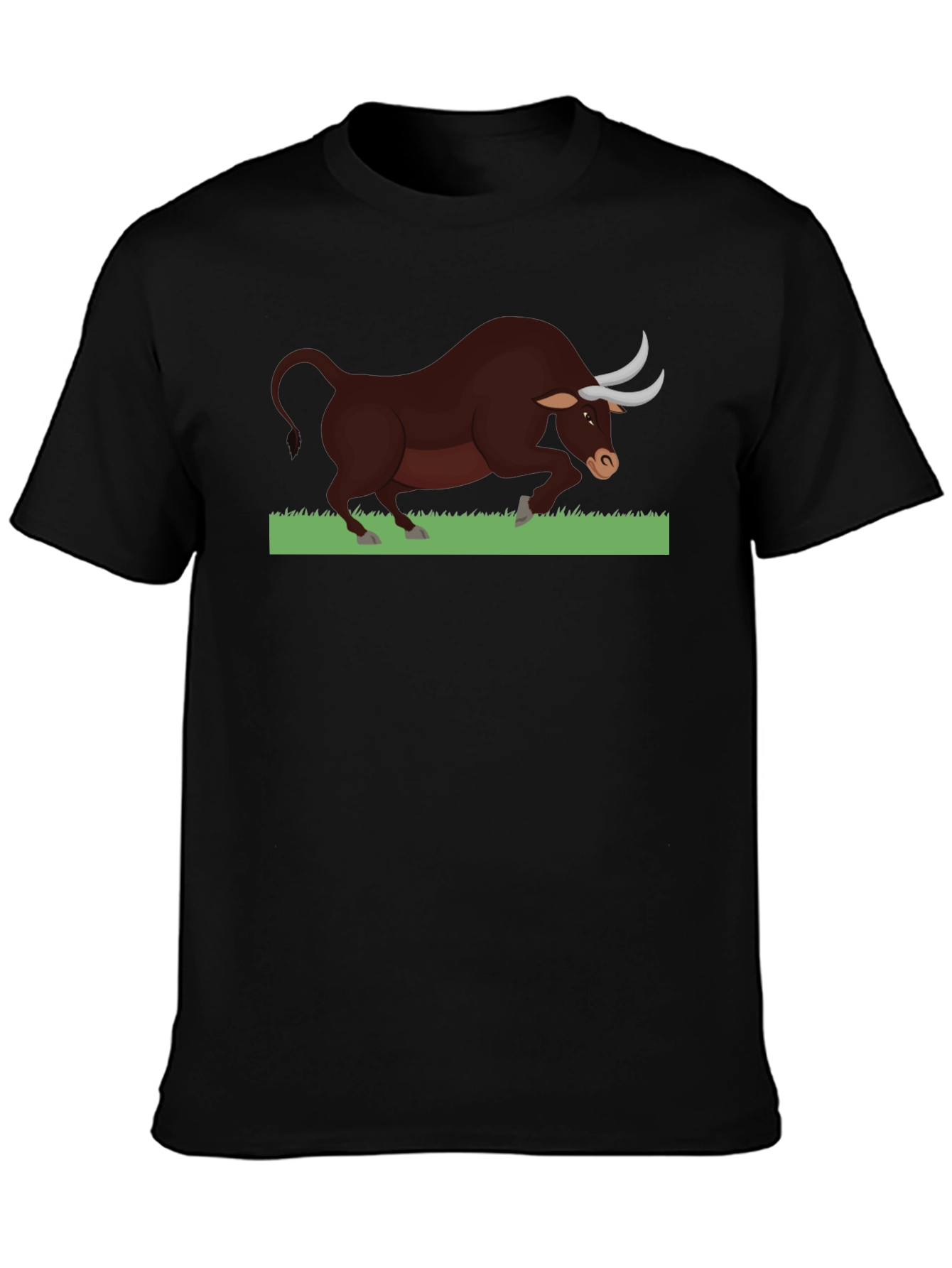 Bull Graphic Tee - Black Cotton Comfort