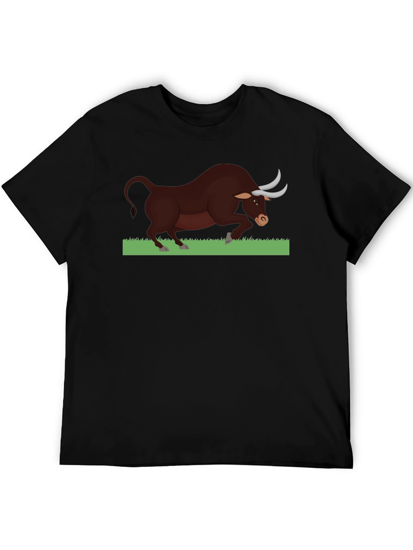 Bull Graphic Tee - Black Cotton Comfort