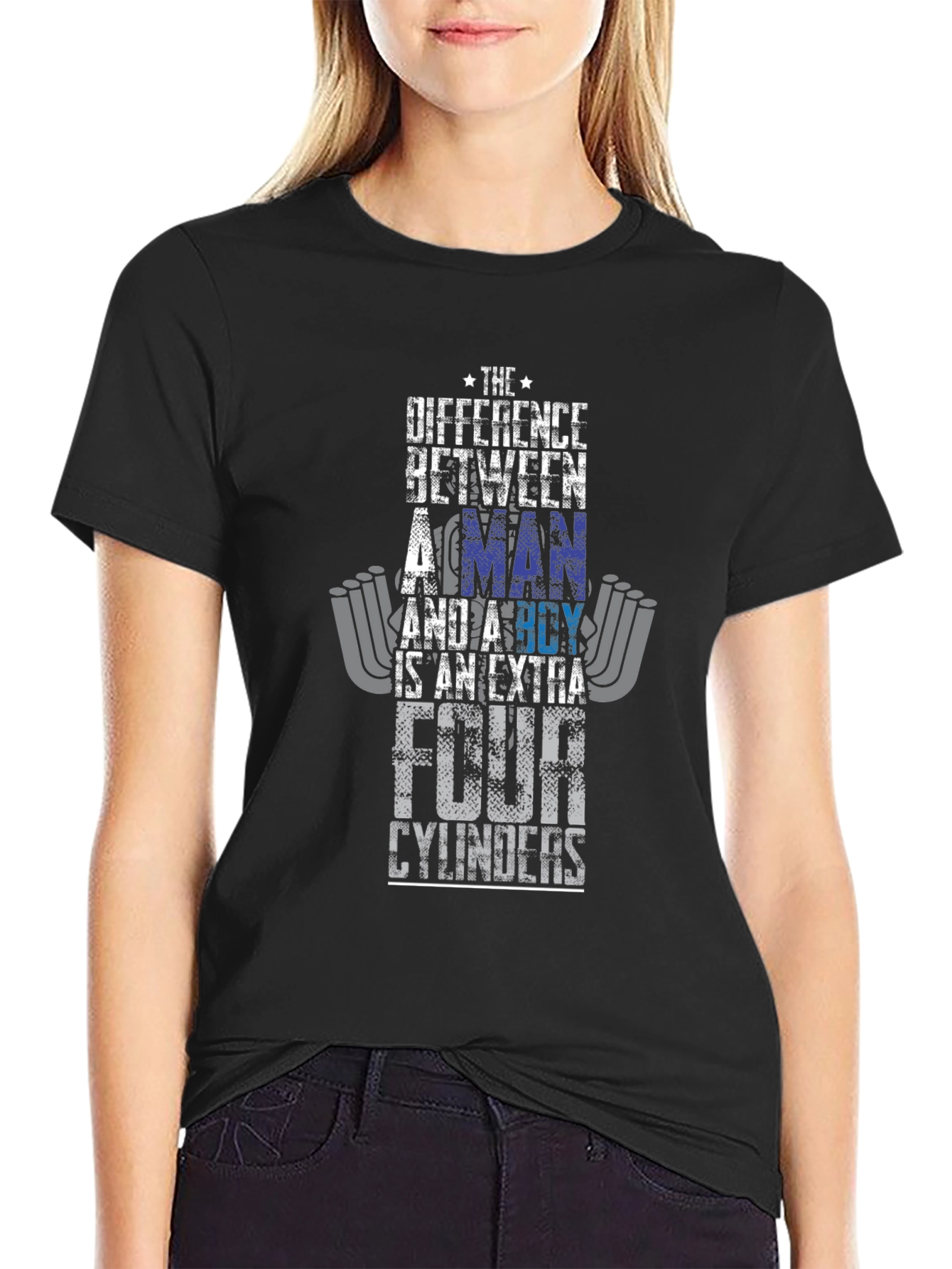 Man vs Boy 4 Cylinder Car Graphic T-Shirt