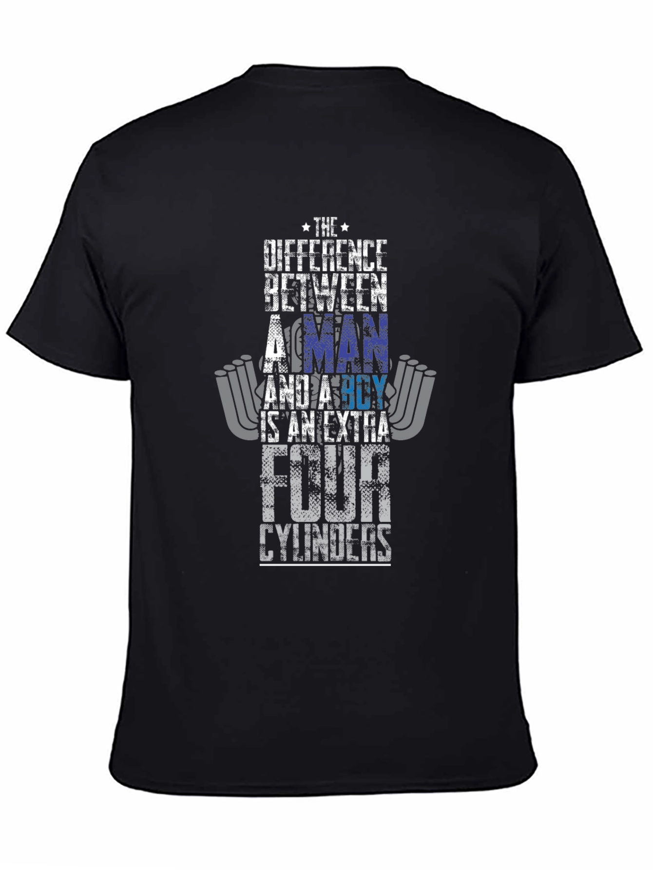 Man vs Boy 4 Cylinder Car Graphic T-Shirt
