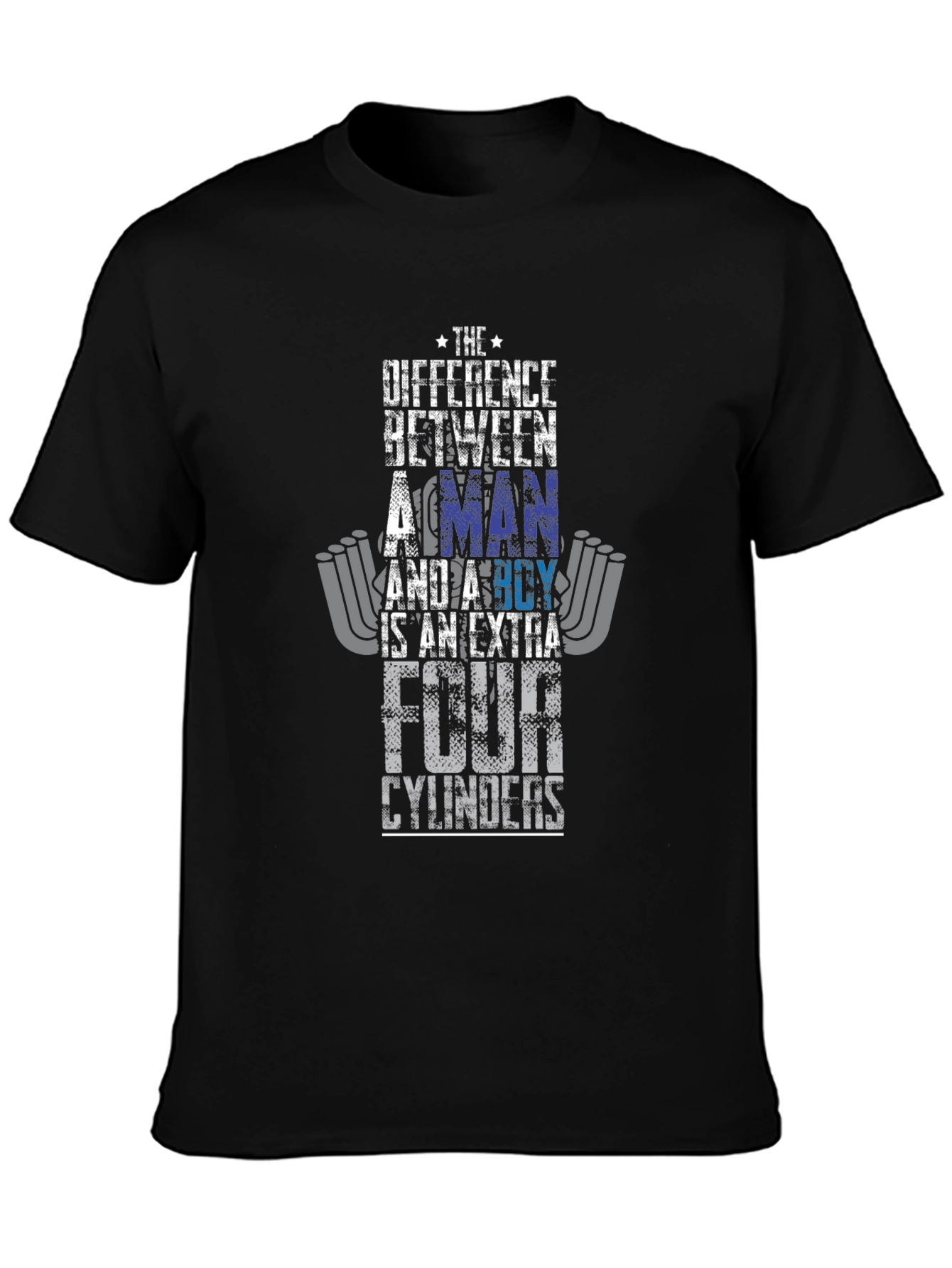 Man vs Boy 4 Cylinder Car Graphic T-Shirt