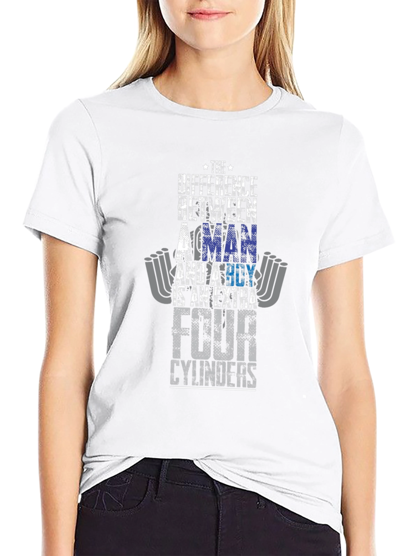 Man vs Boy 4 Cylinder Car Graphic T-Shirt