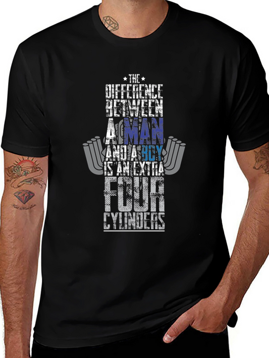 Man vs Boy 4 Cylinder Car Graphic T-Shirt