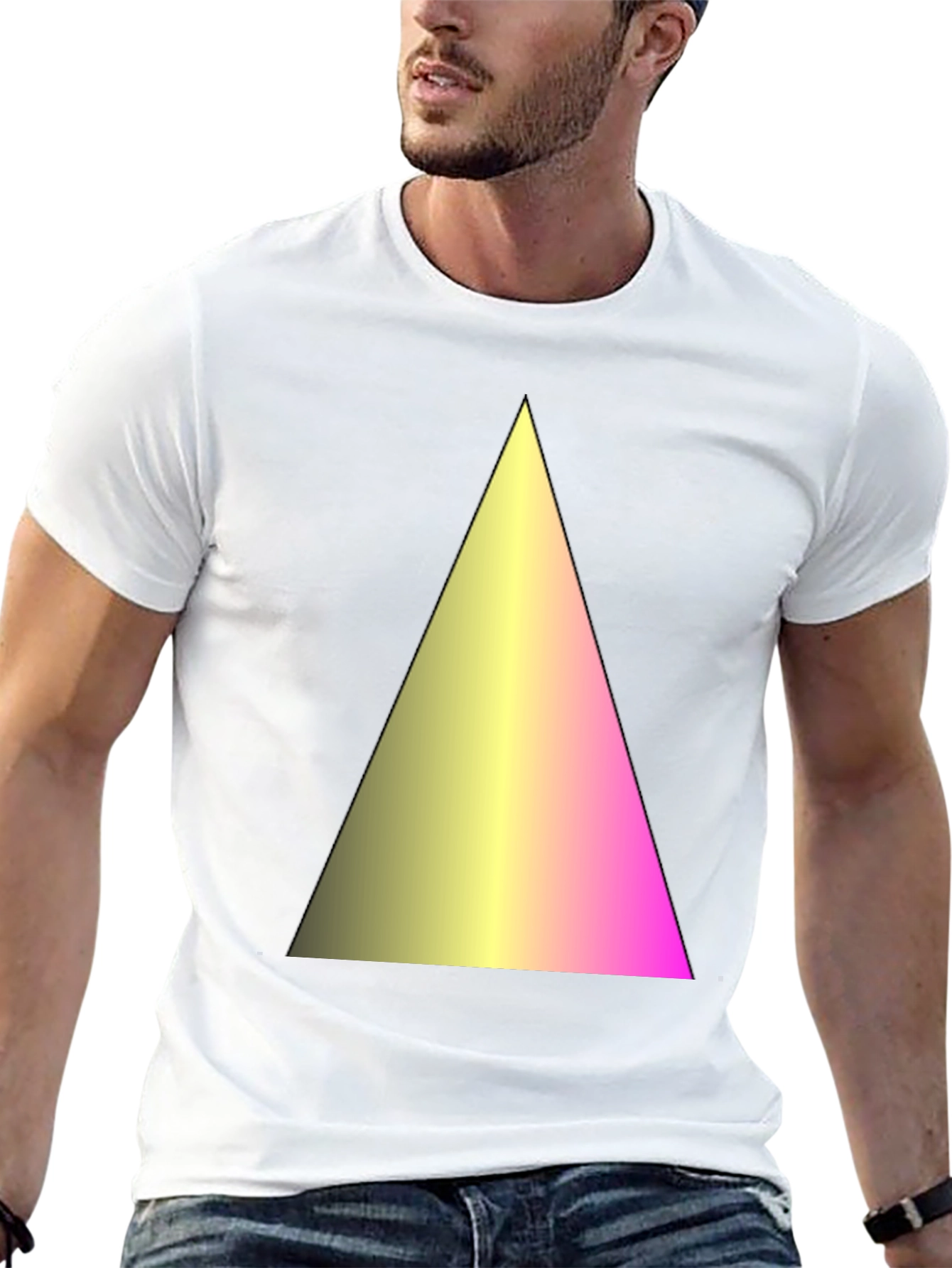 Gradient Triangle Graphic Black T-Shirt