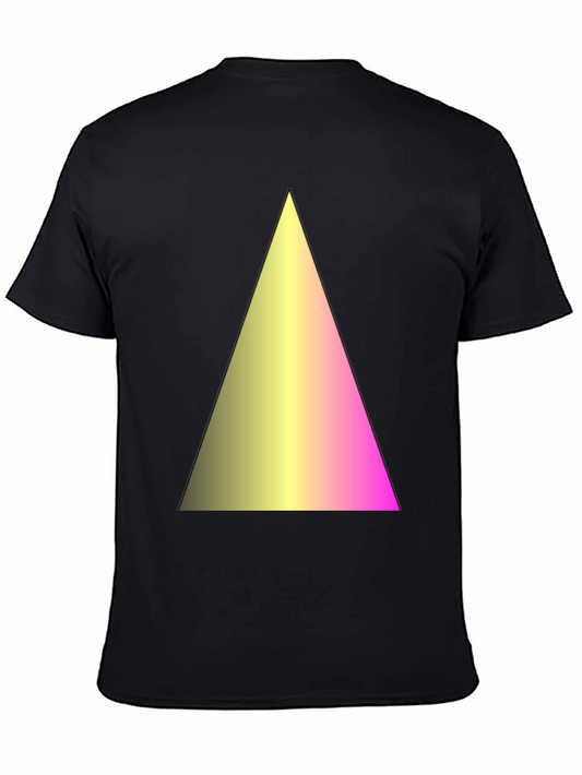 Gradient Triangle Graphic Black T-Shirt