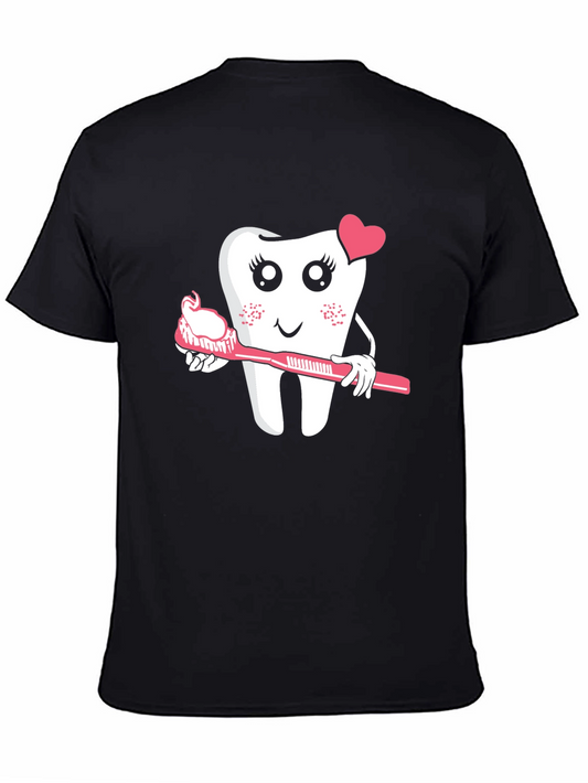 Cute Tooth with Toothbrush Graphic Tee