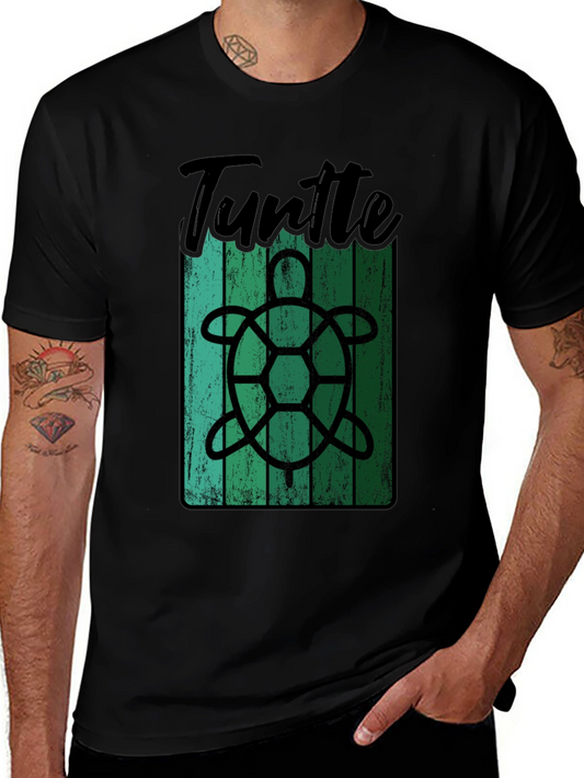 Vintage Turtle Graphic T-Shirt - Mens Black Tee