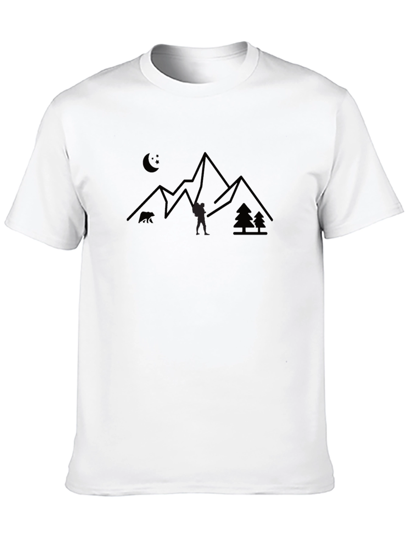 Mountain Hiker Graphic Tee - Black Cotton Blend