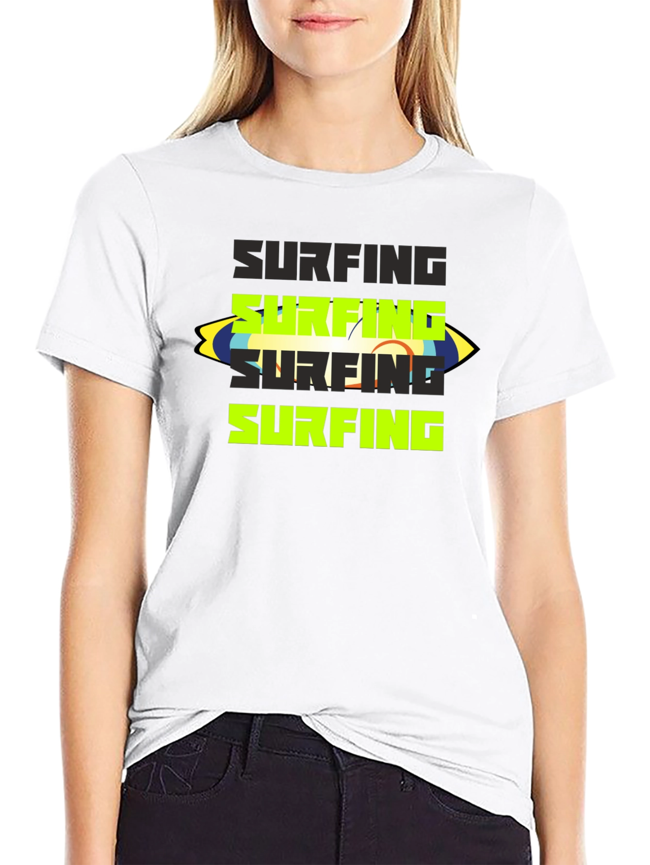 Surfing Graphic Tee - Black