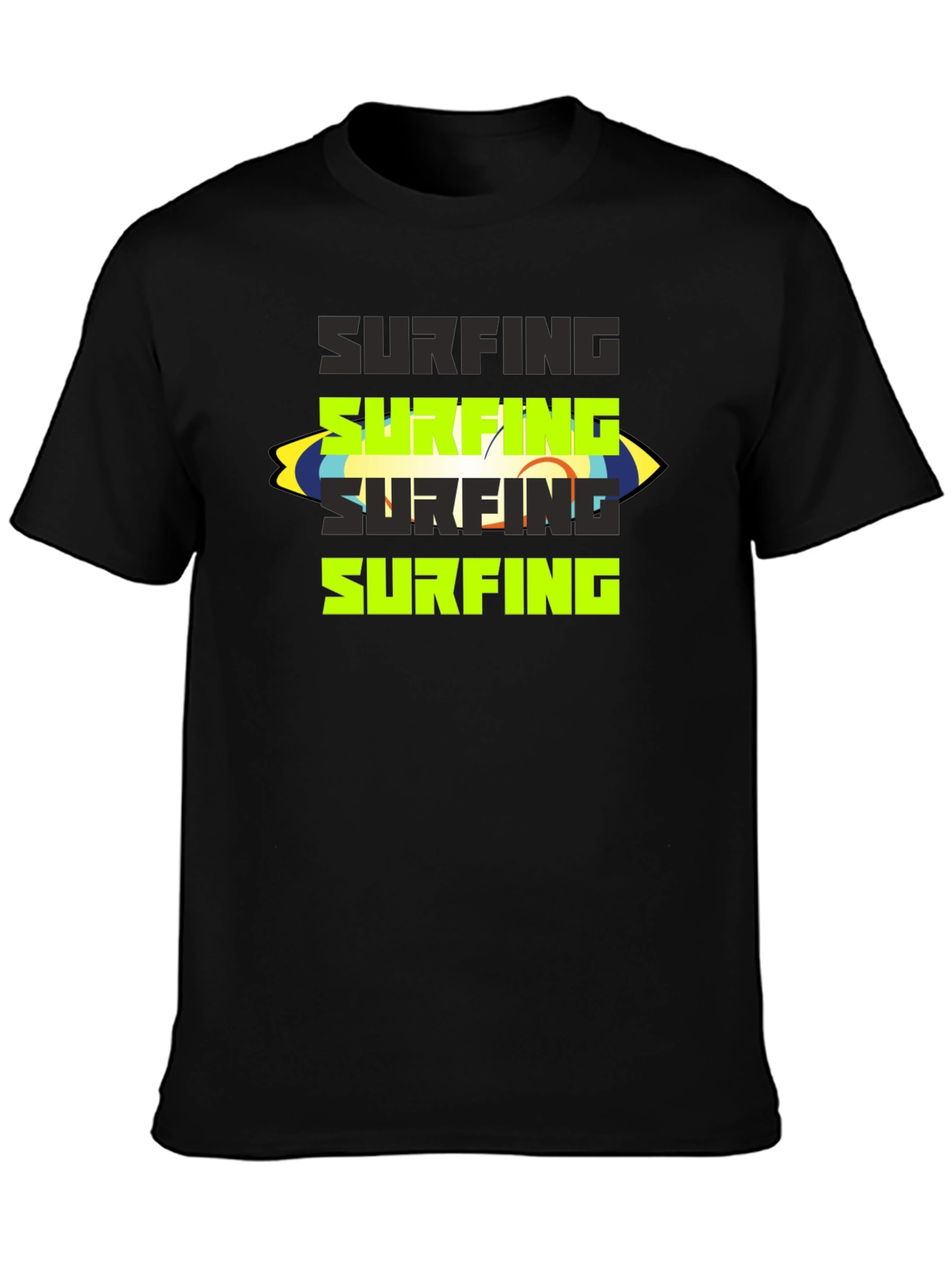 Surfing Graphic Tee - Black