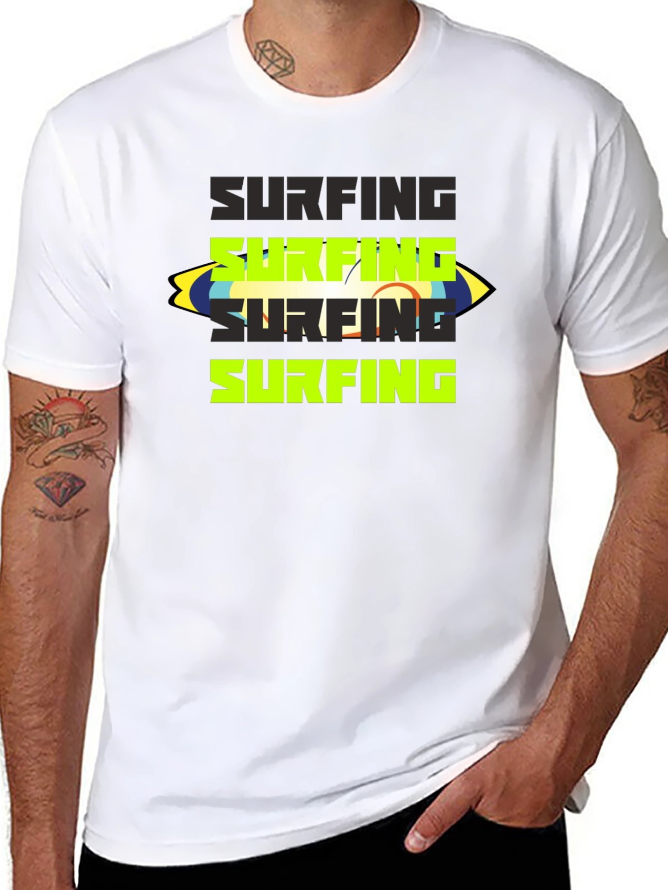 Surfing Graphic Tee - Black