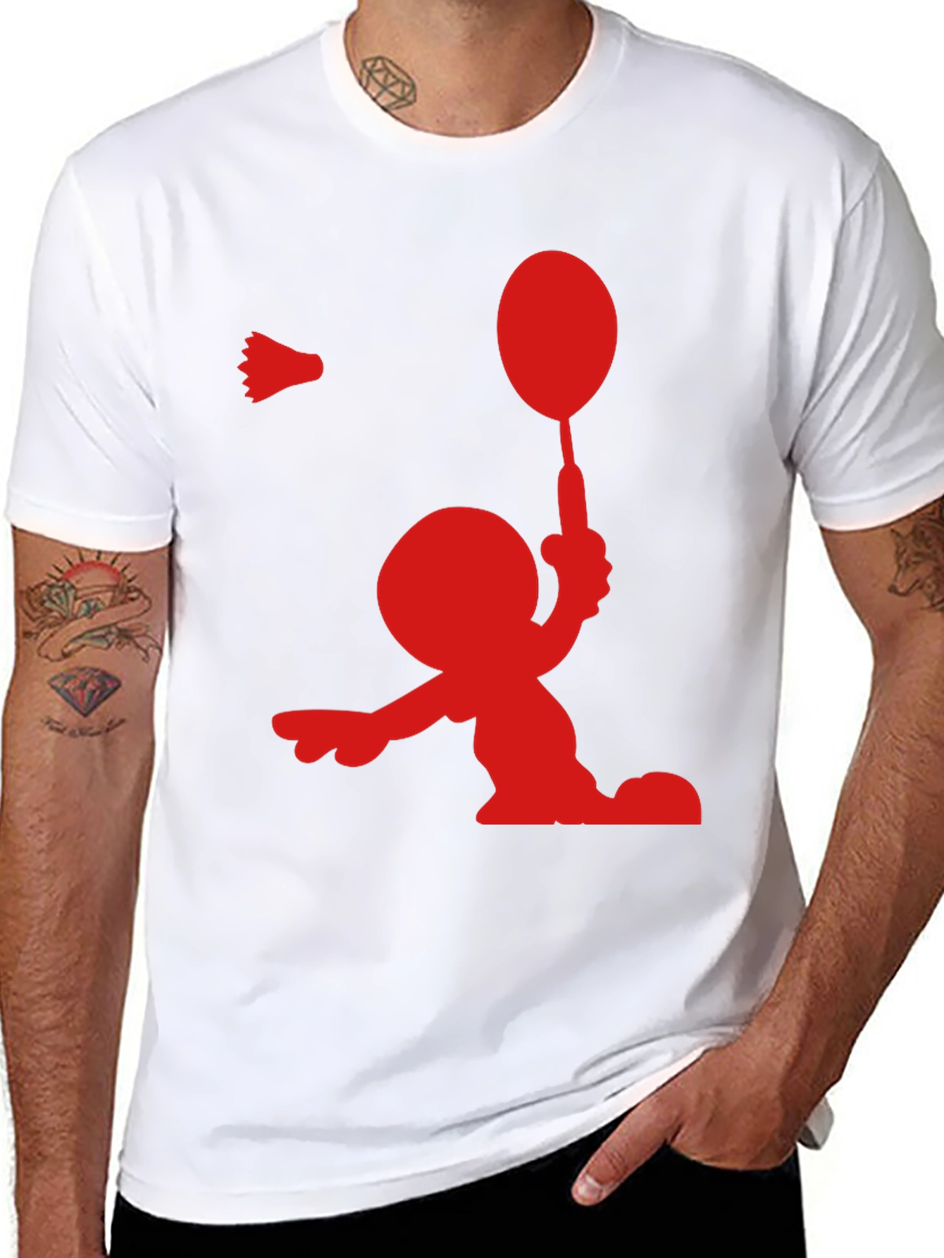 Badminton Player Graphic Tee - Sporty Stylish Shirt