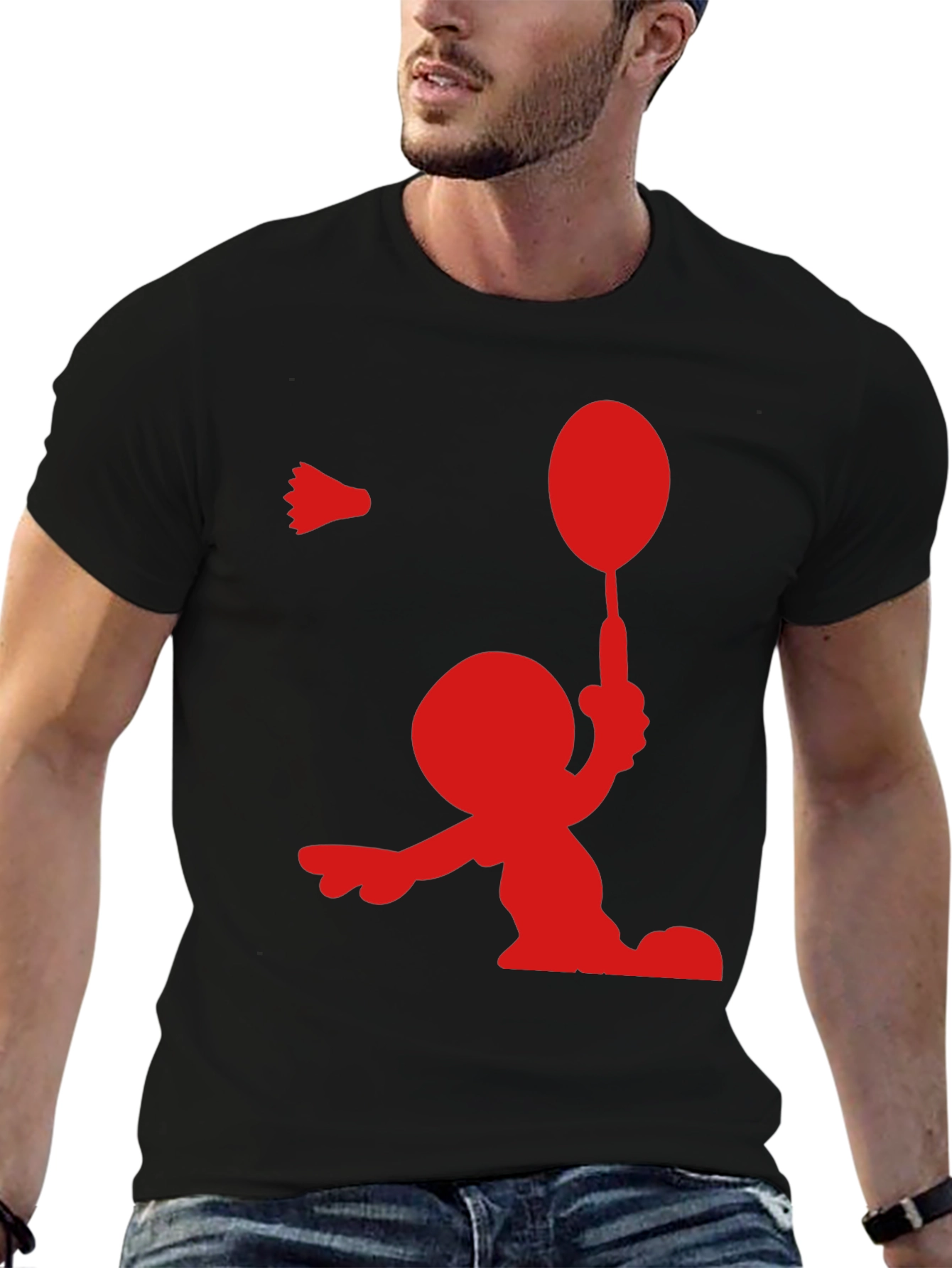 Badminton Player Graphic Tee - Sporty Stylish Shirt