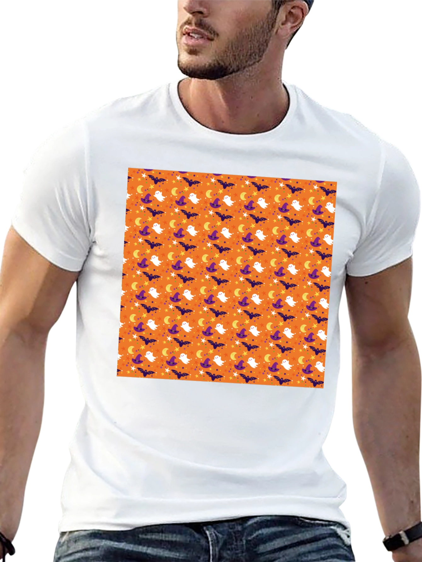 Halloween Pattern Black T-Shirt