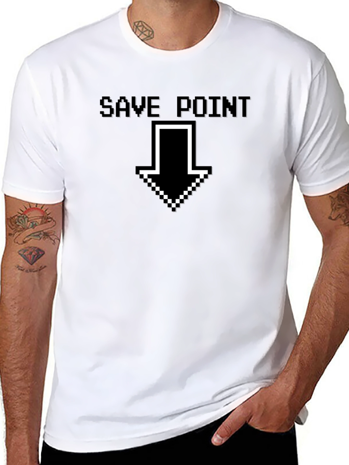 Save Point Arrow Pixel Art T-Shirt