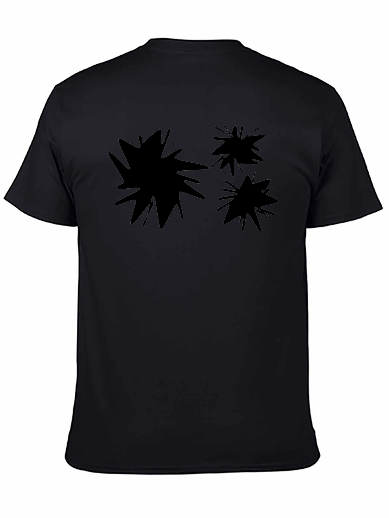 Abstract Splatter Print Black Crew Neck T-Shirt