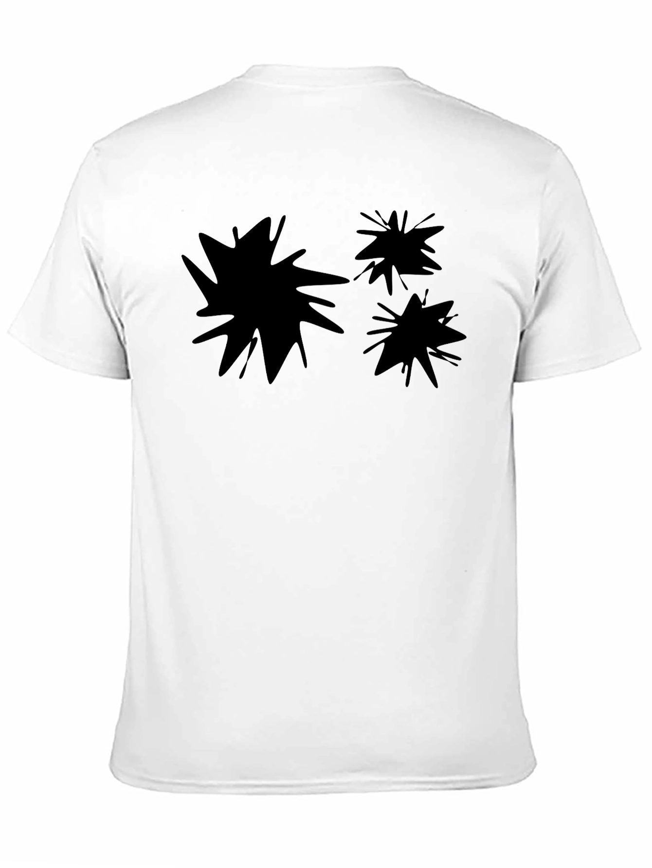 Abstract Splatter Print Black Crew Neck T-Shirt