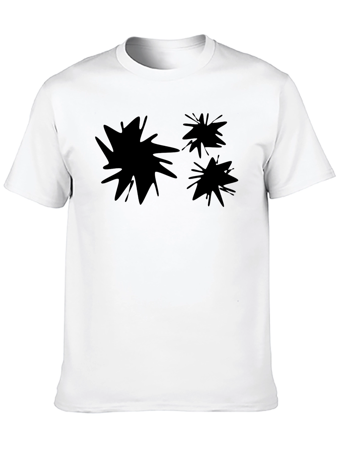 Abstract Splatter Print Black Crew Neck T-Shirt