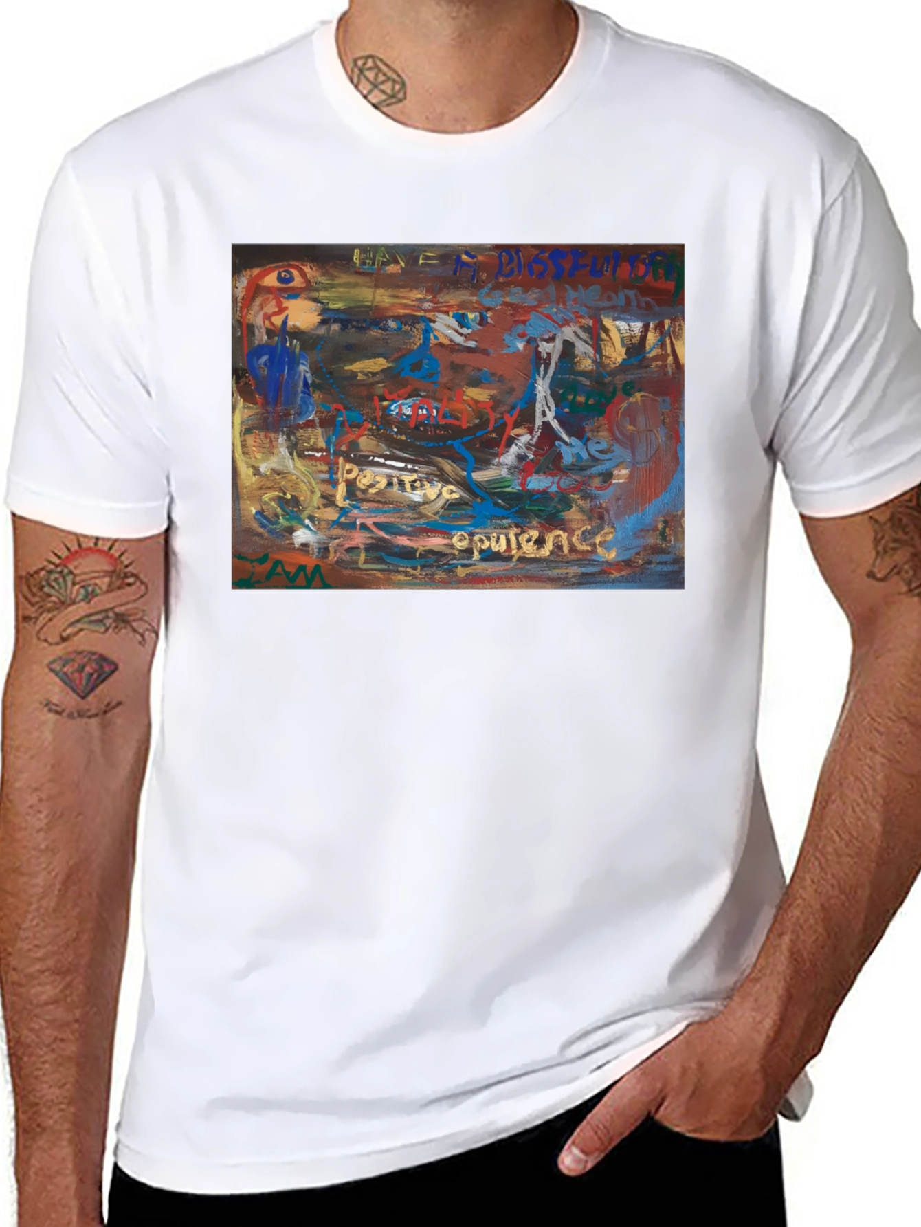 Abstract Art Print Crew Neck T-Shirt
