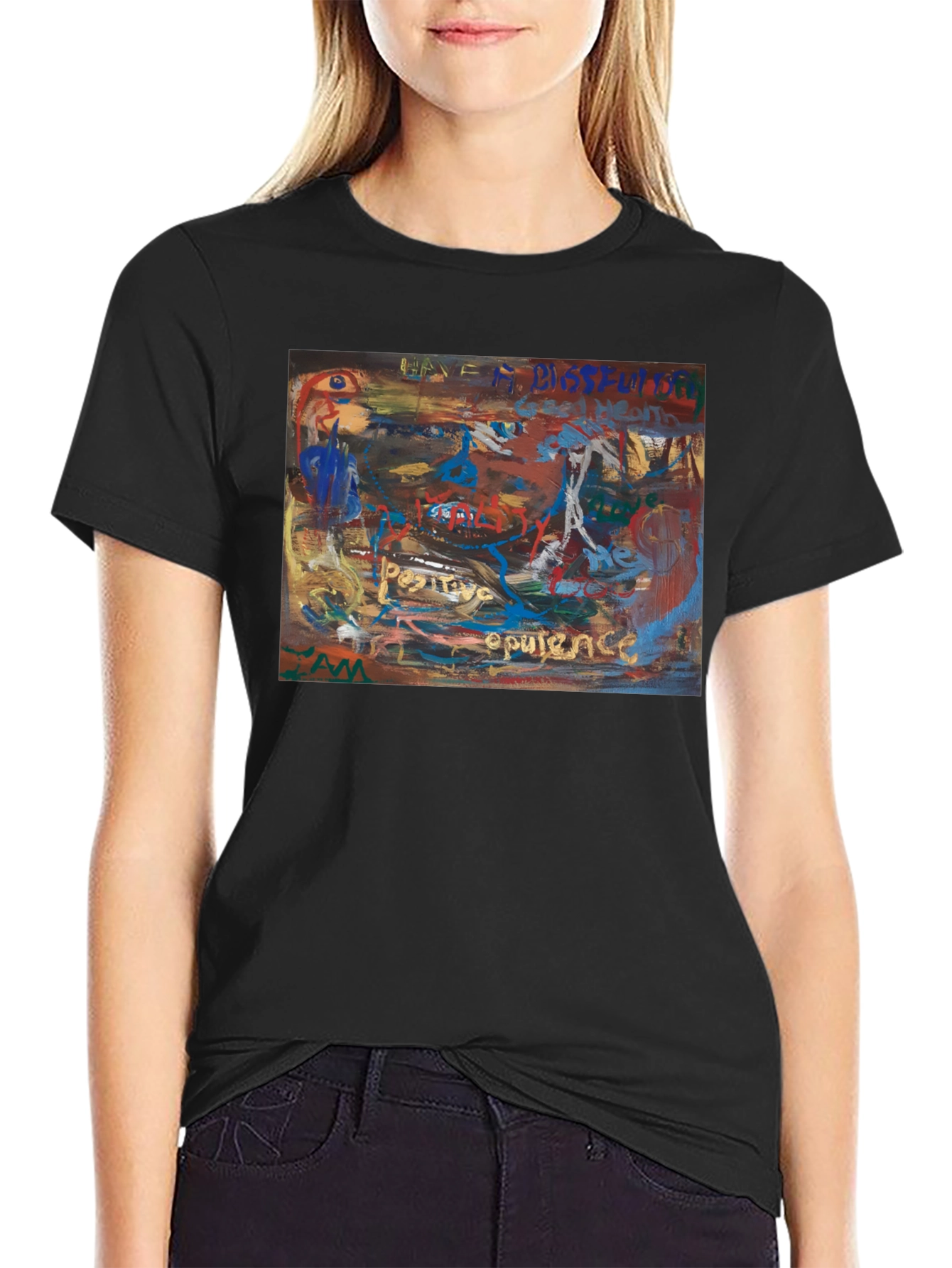 Abstract Art Print Crew Neck T-Shirt