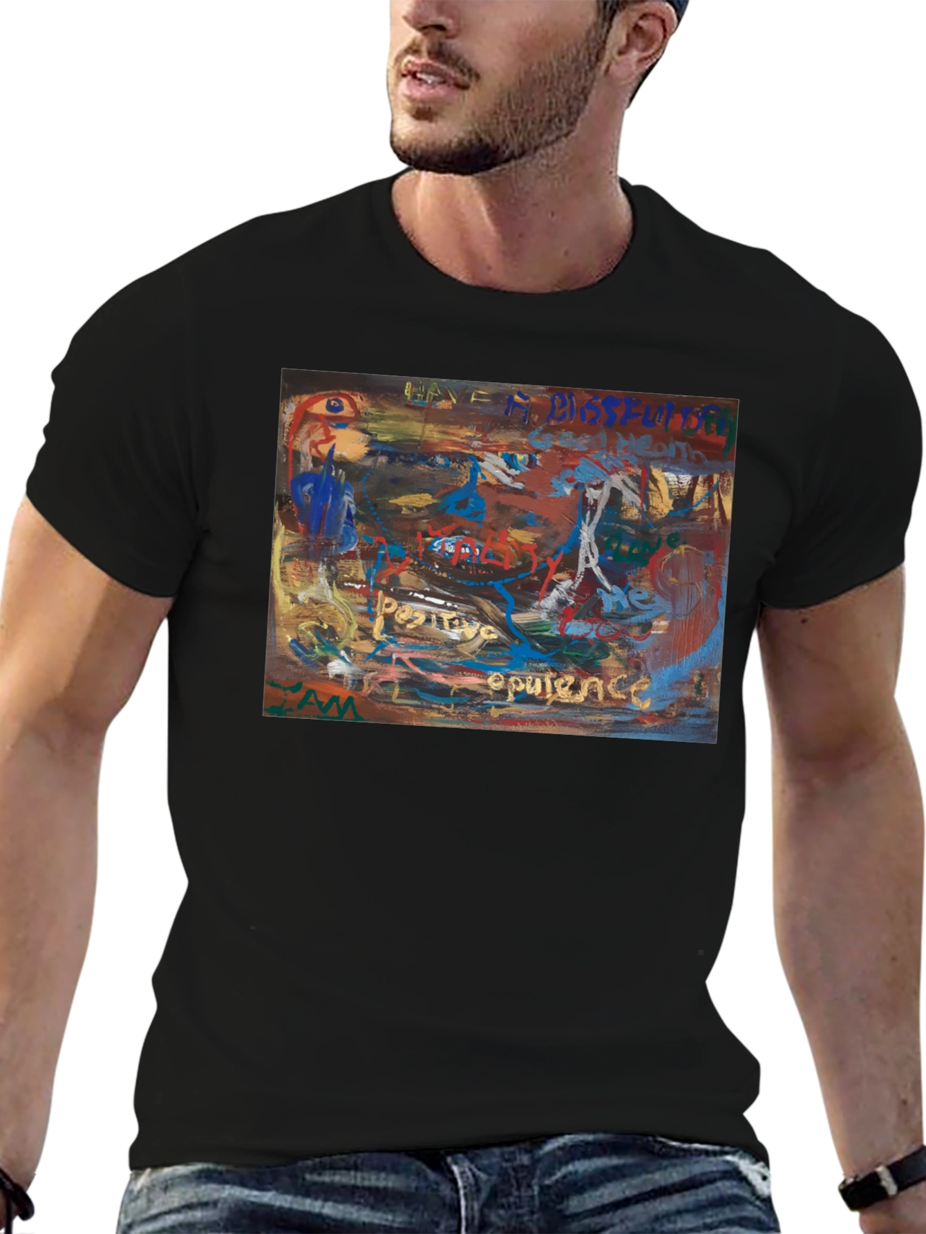 Abstract Art Print Crew Neck T-Shirt