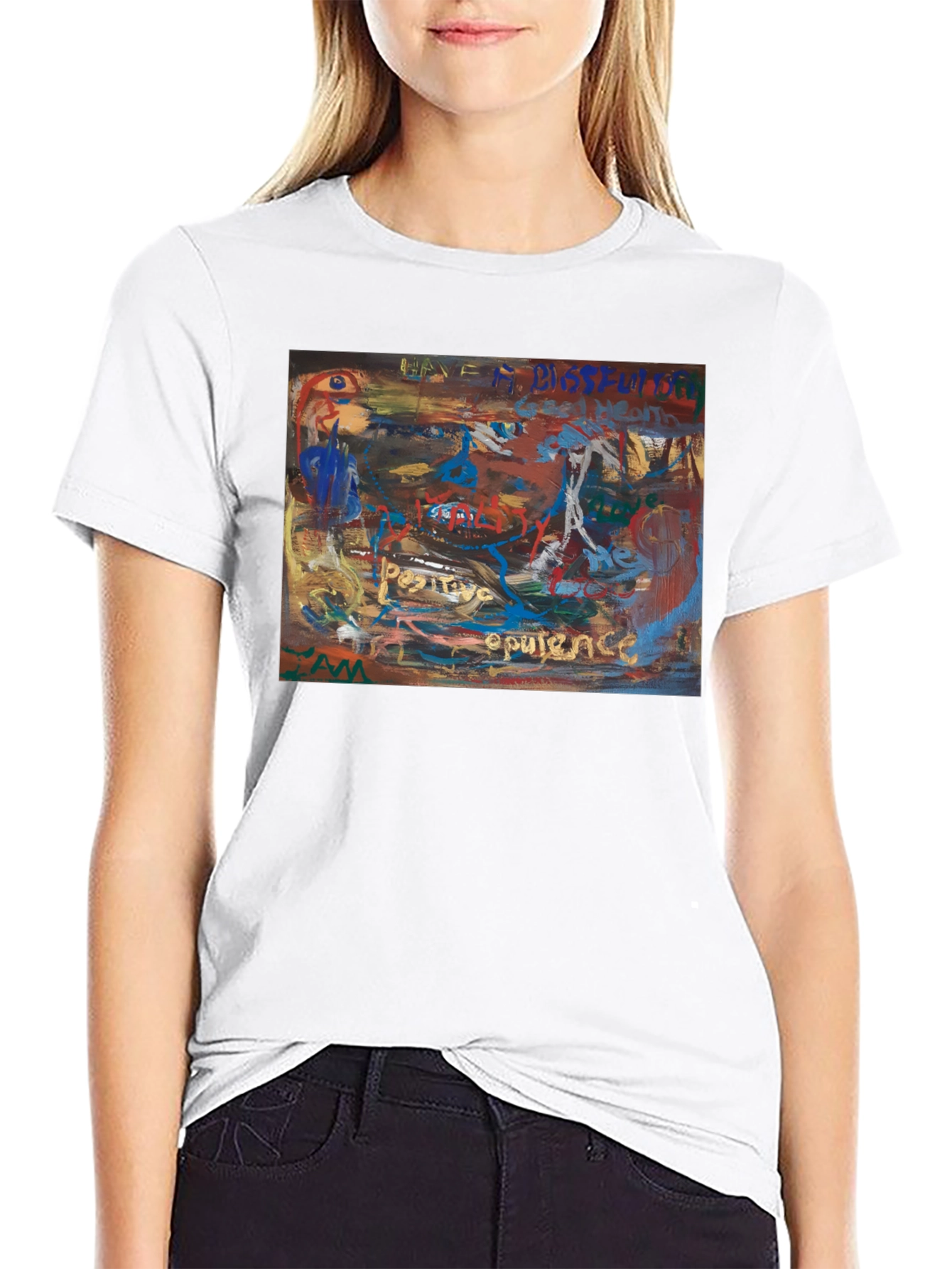 Abstract Art Print Crew Neck T-Shirt