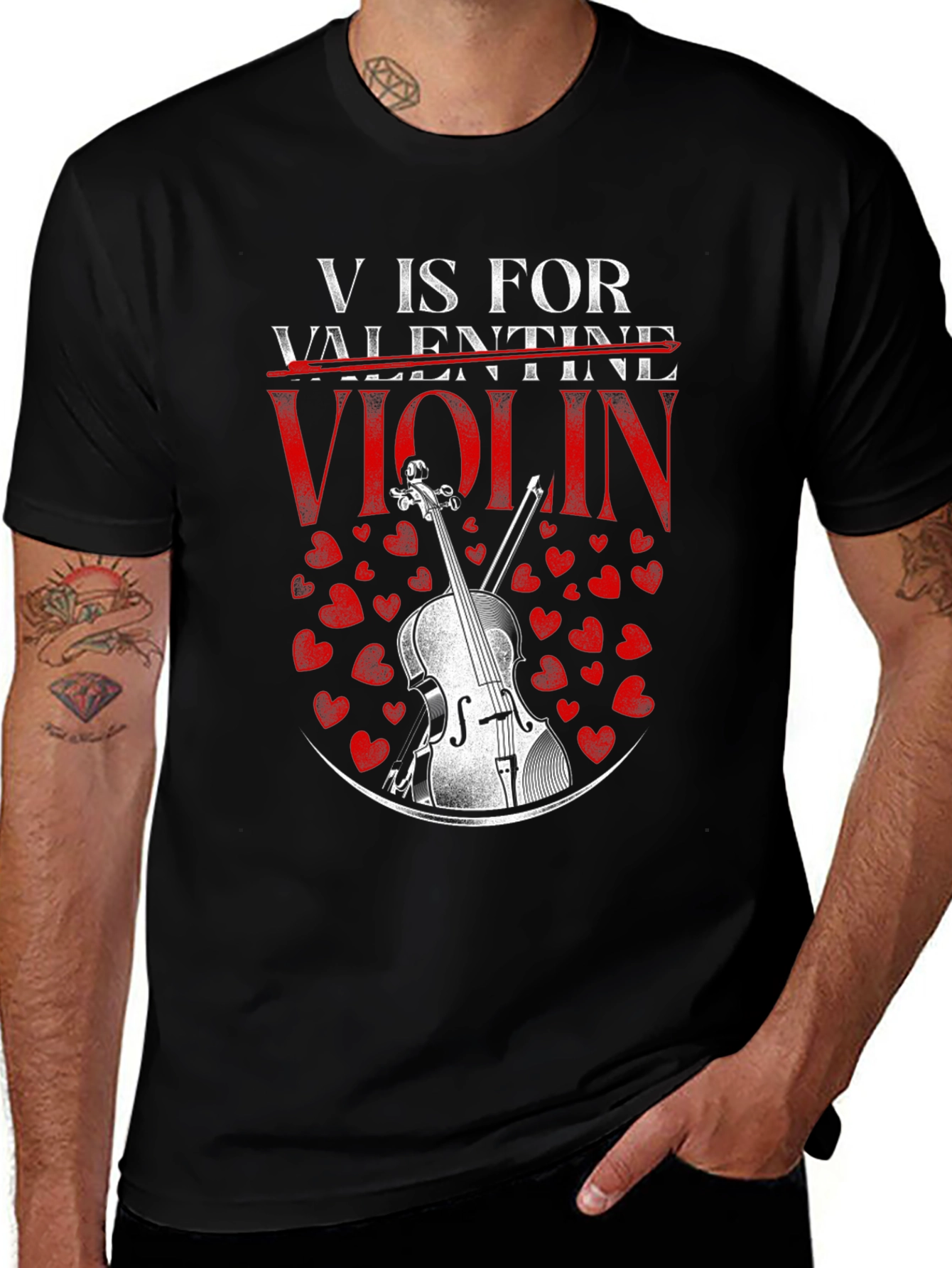 V is for Violin Valentines Day T-Shirt