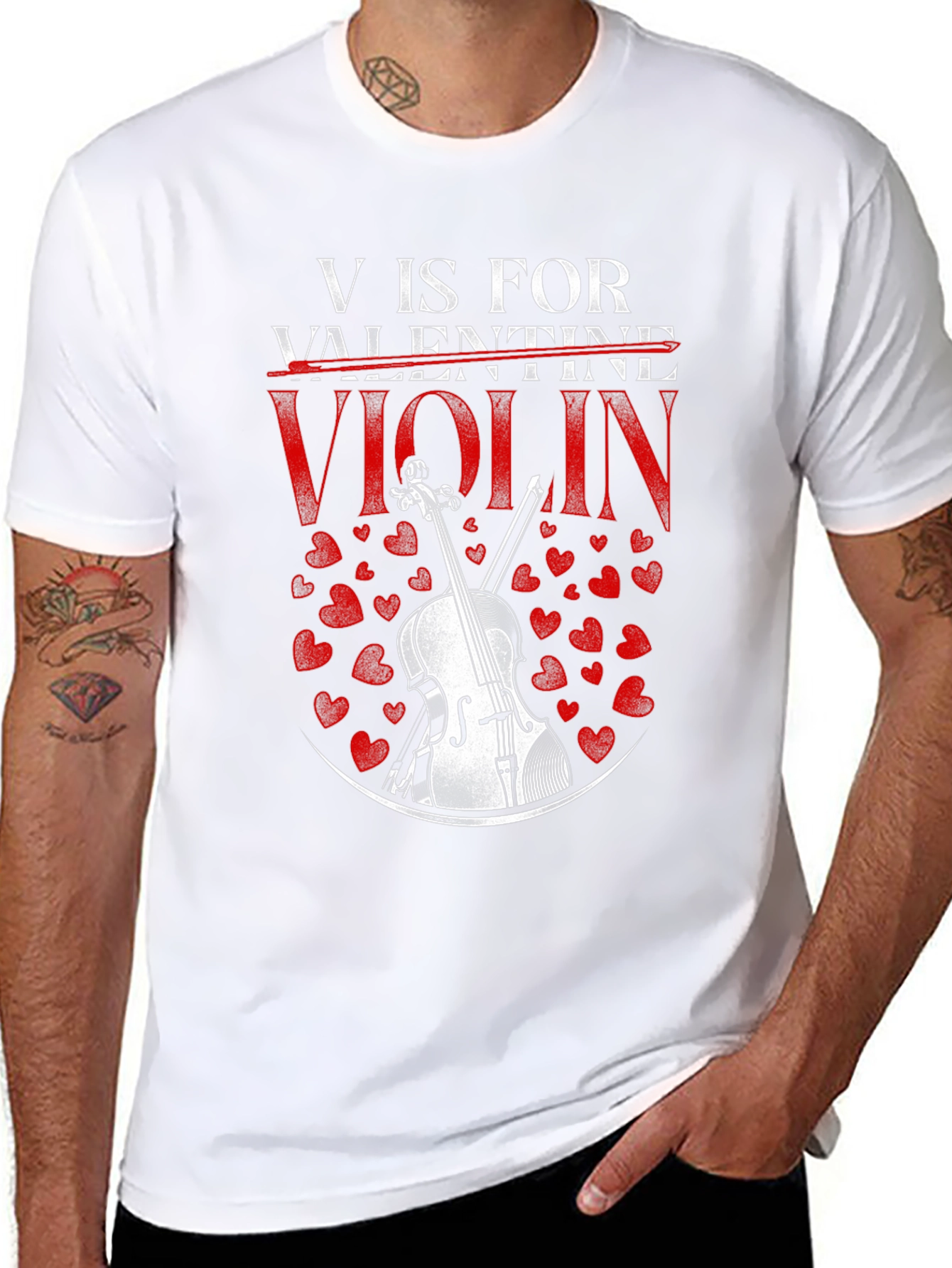 V is for Violin Valentines Day T-Shirt
