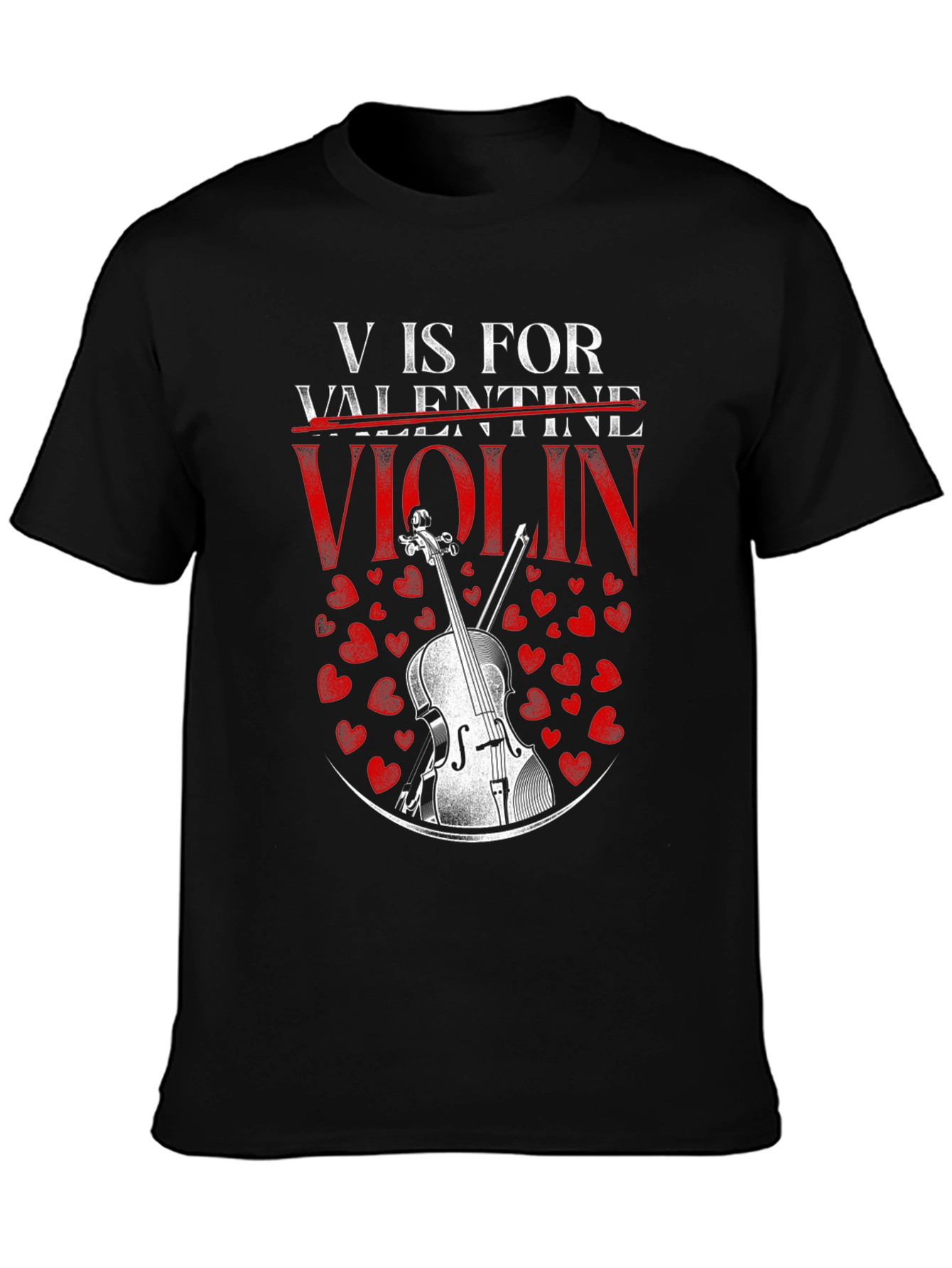 V is for Violin Valentines Day T-Shirt