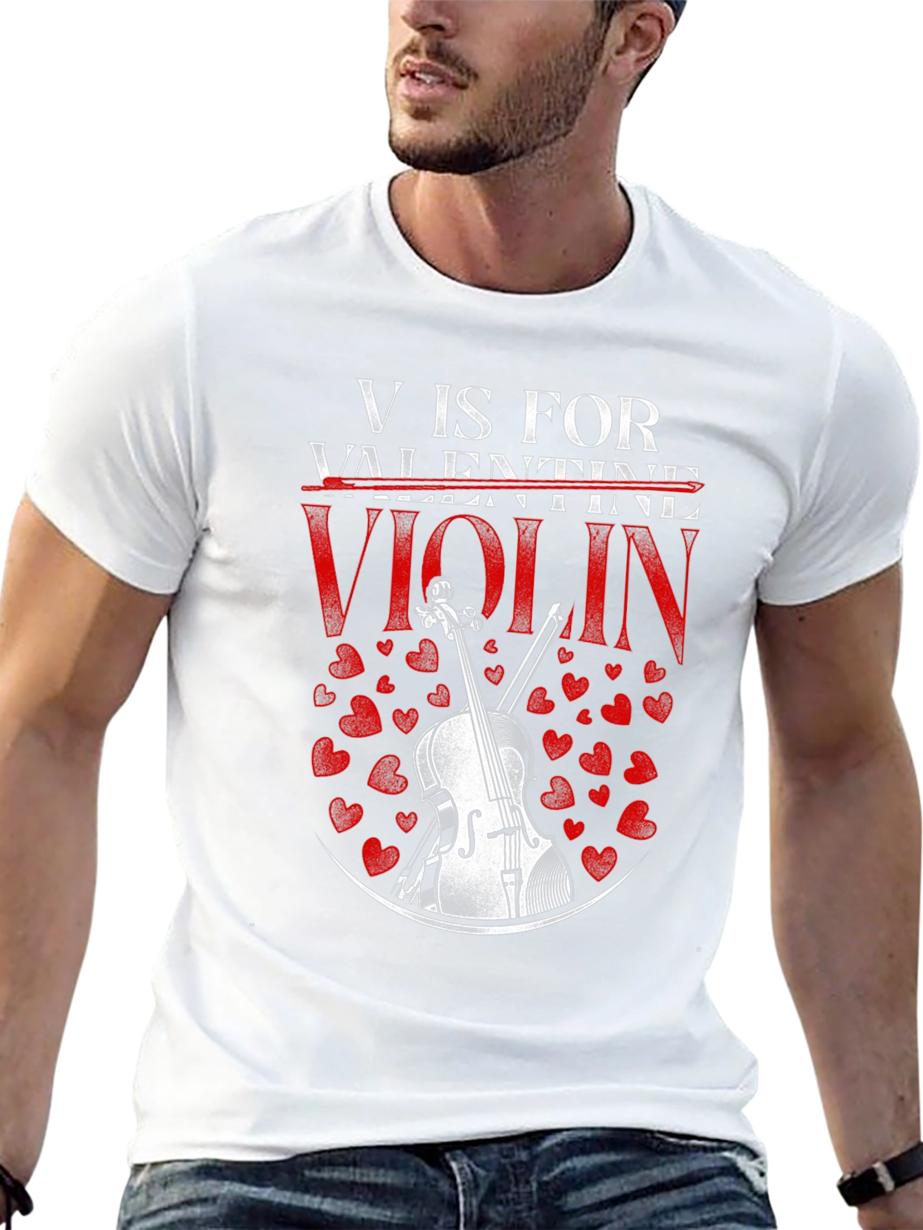 V is for Violin Valentines Day T-Shirt