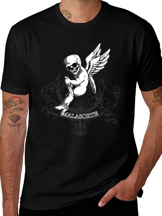 Skull Cupid Graphic T-Shirt - Mens Black Tee