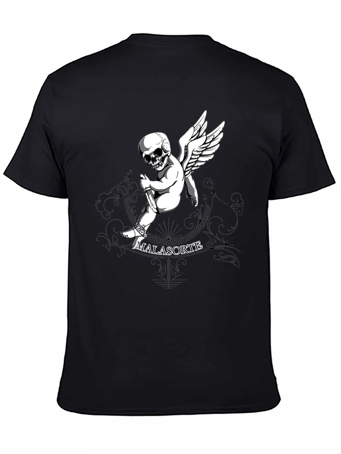 Skull Cupid Graphic T-Shirt - Mens Black Tee