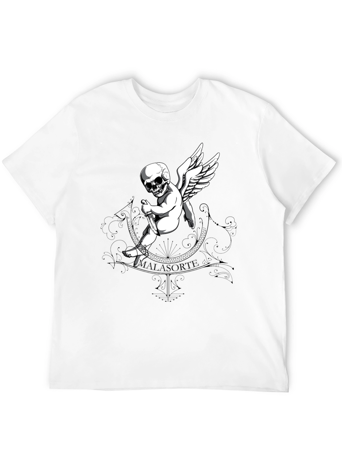 Skull Cupid Graphic T-Shirt - Mens Black Tee