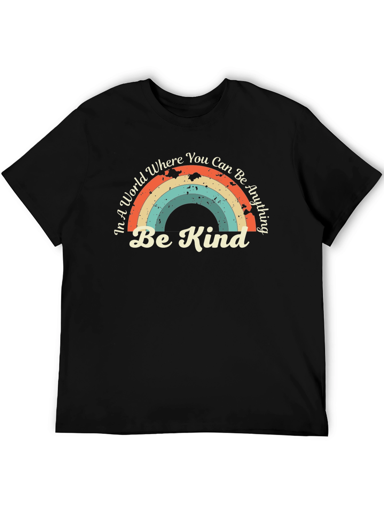 Be Kind Rainbow Graphic Tee - Positive Message Shirt