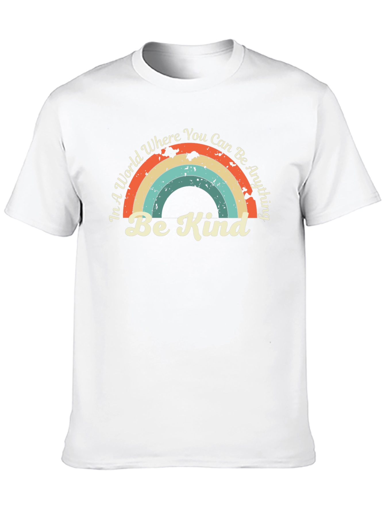 Be Kind Rainbow Graphic Tee - Positive Message Shirt