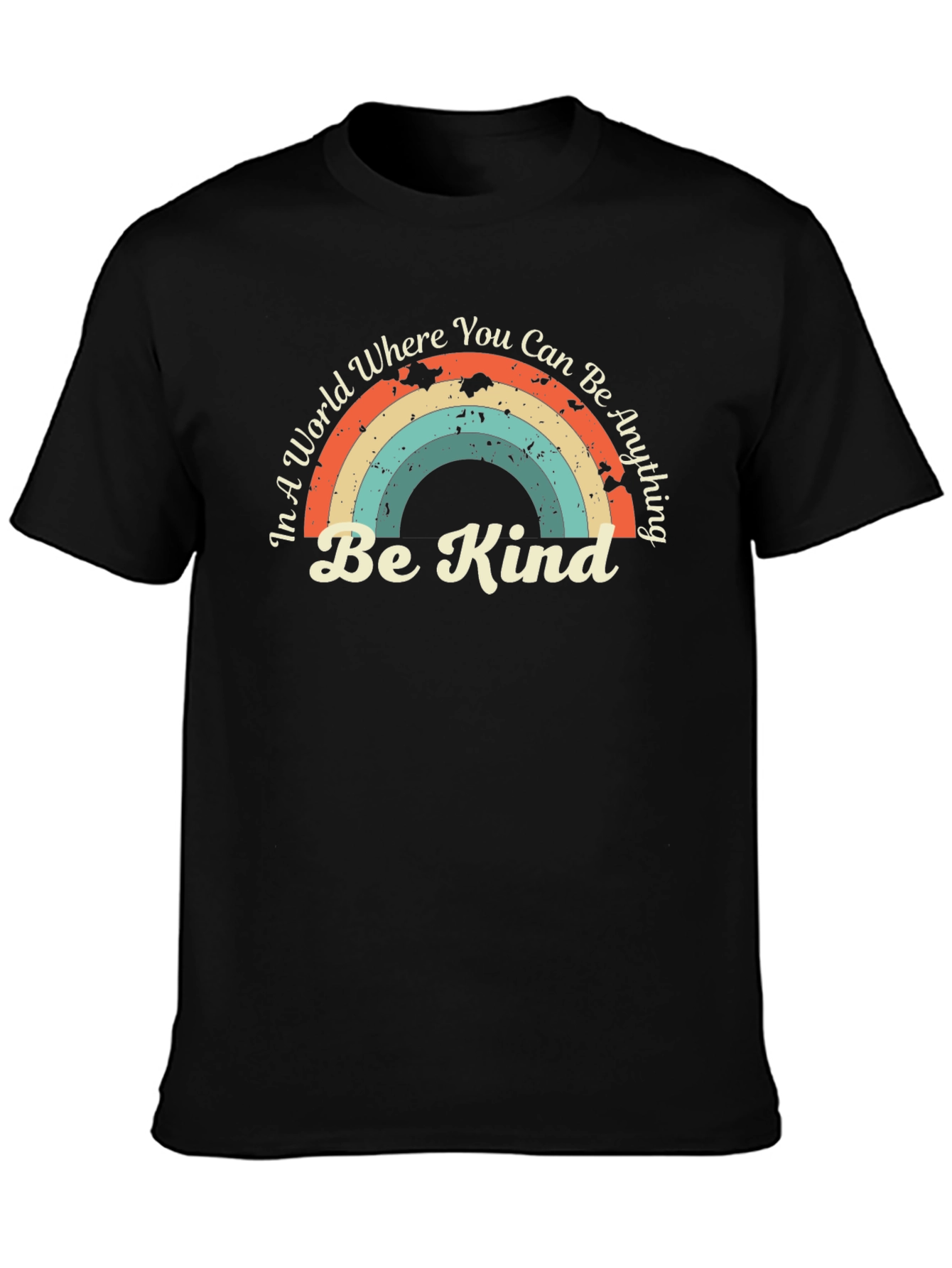 Be Kind Rainbow Graphic Tee - Positive Message Shirt