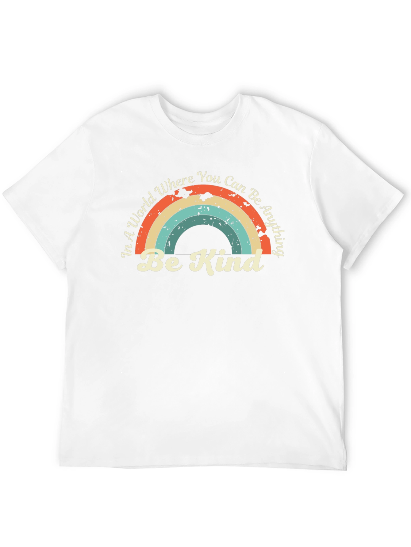 Be Kind Rainbow Graphic Tee - Positive Message Shirt