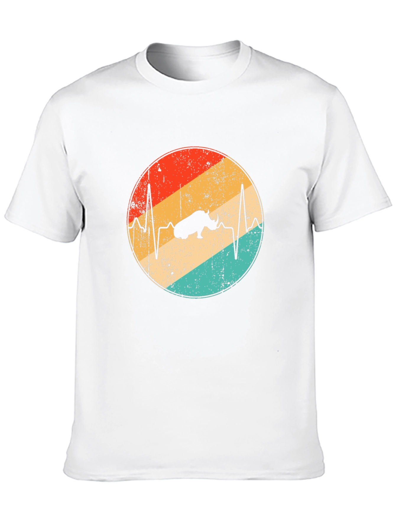 Retro Rhino Heartbeat Graphic Tee